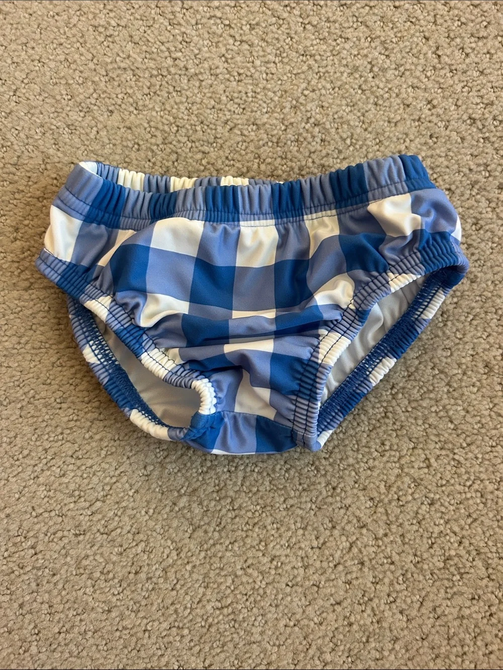 Primary Blue Buffalo Check Swim Diaper Cover